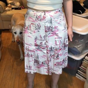 Bandolino printed pleated skirt